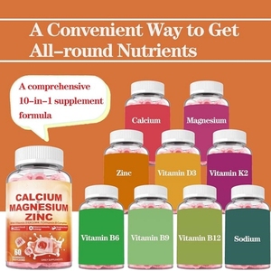 OEM private label calcio magnesio zinco integratori di gummie con vitamina D3 K2 & B complesso vegano - Product Image 4