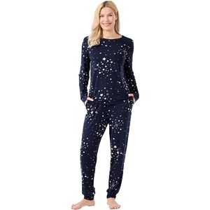 Conjunto de Pijama de Bambú Modal para Mujer, Manga Larga, Cuello Redondo, con Bolsillos, Ropa de Dormir, Tela Personalizada, Ropa de Casa de Algodón - Product Image 1