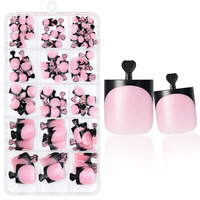 150 faux ongles de pieds français à presser, courts, invisibles, pré-fabriqués, réutilisables, amovibles, pour femmes, pour le nail art DIY
