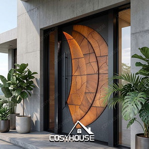 Puerta Exterior de Aluminio Fundido a Medida, Puerta de Entrada Arquitectónica Comercial para Proyectos de Hoteles y Villas - Product Image 1