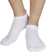 Chaussettes de sport de plein air à la cheville courte et coupe basse de couleur unie Chaussettes de course Chaussettes unisexes à cinq doigts en coton