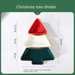 <span class=keywords><strong>Assiette</strong></span> de collation d'arbre de Noël en céramique nordique avec motif végétal plateau de salon créatif pour la maison caractéristique jetable pour les fêtes - Product Image 6