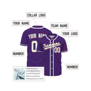 Maillots de baseball de qualité supérieure personnalisables, respirants, 100% polyester, écologiques, pour adultes, hommes, streetwear, chemises de baseball - Product Image 5