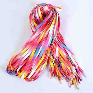 Cordón plano para sudadera con estampado de arcoíris degradado y cinta de colores - Product Image 2