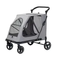 Chariot de promenade pliable en une seule étape pour animaux de compagnie de grande taille, poussette robuste d'extérieur pour chiens âgés – Vente en gros