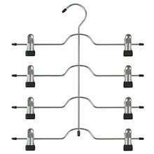 Multi Functional Metal Pant Skirt <b>Hanger</b> With Clips For Closet Storage Organization Rectangle Shape Wall Mounted Type - Product Image 5