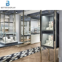 Support d'exposition de bijoux moderne personnalisé et vitrine à bijoux en verre pour présentoir de bijoux de luxe
