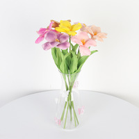 PU-Braunblumen-Tulpen Künstliche Blumen für Heim, Hotel und Außendekoration; Abschluss-/Hochzeitsgeschenksträuße; Chinesischer Stil; Großhandel