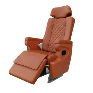 Modern Car Interior Electric Adjustable RV Seat luxury leather Single/Double Bus Seat VIP Passenger Seat with Leg Rest for alpha