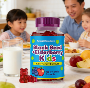 Gomitas de Apoyo Inmunológico para Niños OEM |   Suplemento de Fórmula de Saúco, Aceite de Semilla Negra, Vitamina C y Zinc, Marca Privada - Product Image 3