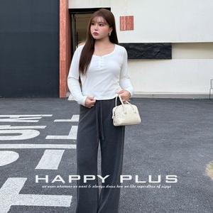 Runqi Plus Size Women's <b>Long</b> <b>Sleeve</b> Solid Color Knitted T-Shirt Slim Fit Modal <b>Top</b> <b>Black</b> And White N8759 - Product Image 4