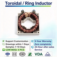 Bobine d'inductance toroïdale à spécification personnalisée, noyau en anneau, bobine de refoulement en fil de cuivre enroulé de 7 à 52 tours pour adaptateur de commutation, livraison rapide