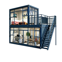 Maison mobile modulaire en conteneur d'acier moderne à 2 étages pour camping extérieur, avec cuisine, 3 salles de bain et espace de couchage, idéale pour les voyages