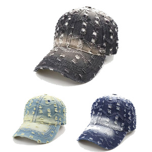 Casquettes <span class=keywords><strong>de</strong></span> baseball en jean déchiré pour homme, style délavé, avec trous et bords effilochés, pour le golf et le tennis (modèle Dad Hat) - Product Image 6