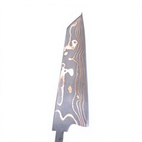JEXMOO ENTERPRISES OEM Handgefertigtes Damaszener Stahl Clip-Point Messer 7,5 Zoll Gerade Rückseite Abgeschrägte Klinge Camping DIY Schneidwerkzeug