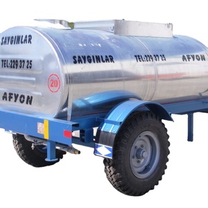 Remorque citerne à eau diesel à essieu simple en acier inoxydable 4x2 pour les fermes, neuve, 3 tonnes - Product Image 1