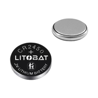 Batteries au lithium OEM Litobat CR2032/CR2450 pour télécommandes, lampes de poche et appareils électroniques grand public