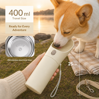 Bouteille d'eau isotherme portable en acier inoxydable écologique pour animaux de compagnie 400 ml, étanche et garde les boissons chaudes/froides pour les voyages et l'extérieur