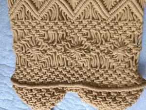 Bolso Tote de Macramé Hecho a Mano para Mujer, Estilo Bohemio con Patrón Geométrico, Dos Asas, Casual, para Playa o Viaje, Parte Superior Abierta, Amarillo, Ecológico - Product Image 5