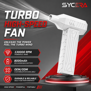 Souffleur d'air électrique <span class=keywords><strong>portable</strong></span>, ventilateur turbo 130000 tr/min, 8000 mAh rechargeable, OEM ODM, nettoyeur de poussière pour voiture, clavier, <span class=keywords><strong>PC</strong></span>, maison - Product Image 1