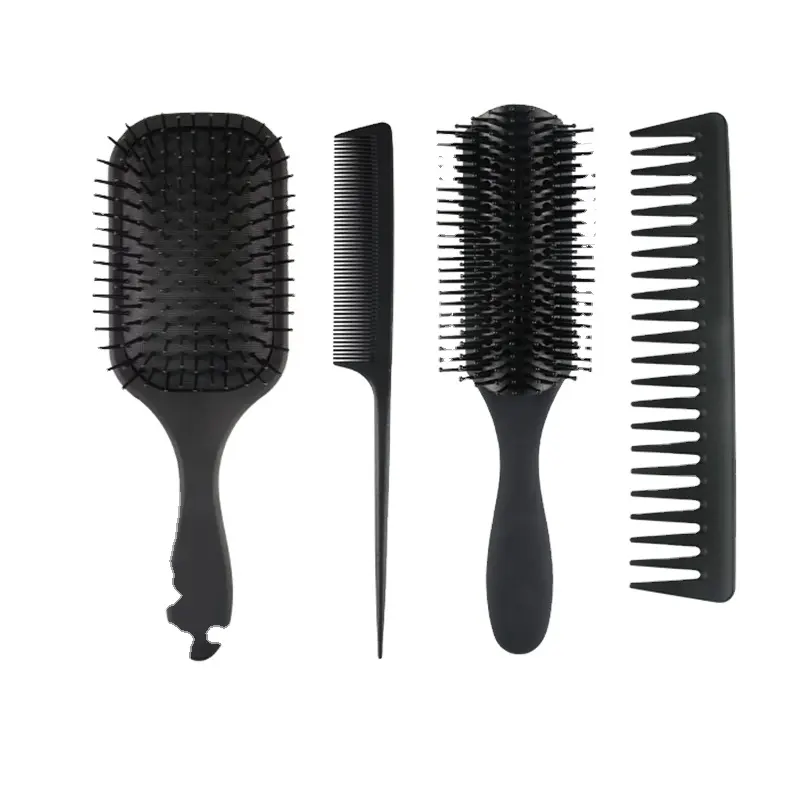 Набор кистей для окрашивания волос, Расческа с твердым наконечником, 9 рядов, широкая зубная щетка для парикмахерских, с заостренным хвостом, массажные наборы кистей