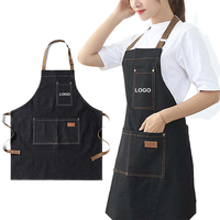 Tablier de Coiffeur en Denim Confortable et Imperméable Grande Taille Professionnel avec Poches pour Homme et Femme