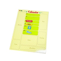 Calendrier magnétique hebdomadaire effaçable à sec personnalisé directement de l'usine, Noël, papier d'art moyen, autocollants magnétiques amovibles, éducatif