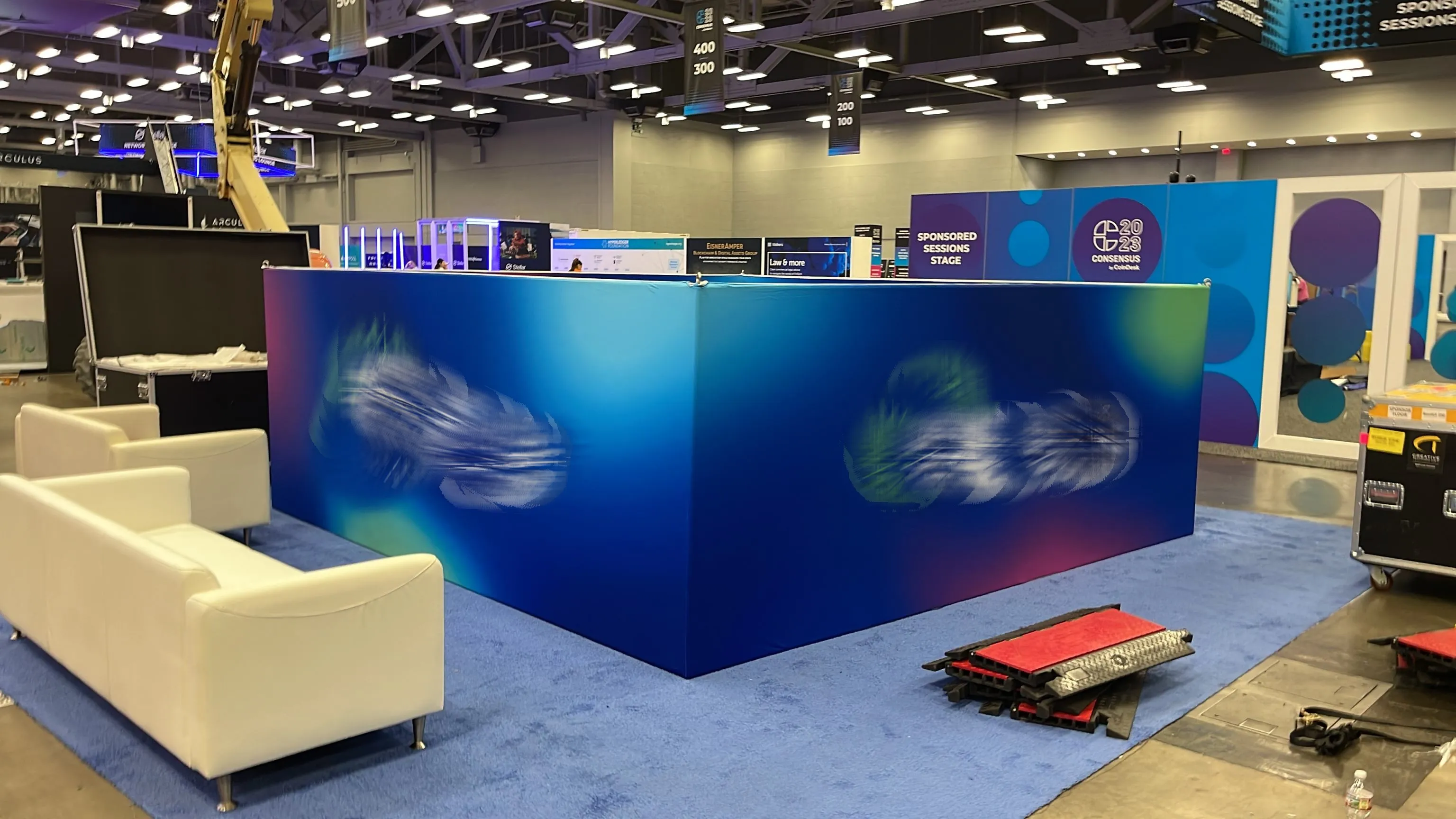Modular Trade Show Exhibition Frameless Booth Design with LED Light Box Backlit In AHR Expo