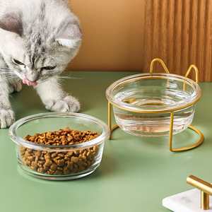 Personalizado Food Stand Alimentadores Vidro <span class=keywords><strong>Cat</strong></span> Pet Dog Tigelas com Suporte - Product Image 1