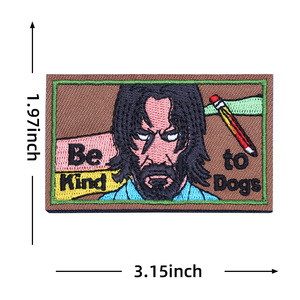 Patch brodé 'Be Kind to Dogs' - Meme drôle - Patch tactique <span class=keywords><strong>moral</strong></span> - Fixation auto-agrippante pour sac à dos, gilet, badge - Vente en gros - Product Image 6