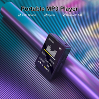 Reproductor MP3 portátil con Bluetooth 5,0, altavoz estéreo para música, reproducción de vídeo MP4 con pantalla LED, grabación de Radio FM para Walkman
