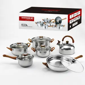 Cheap price Non stick 12 pieces cooking pot set multi-function non stick stainless steel cookware set