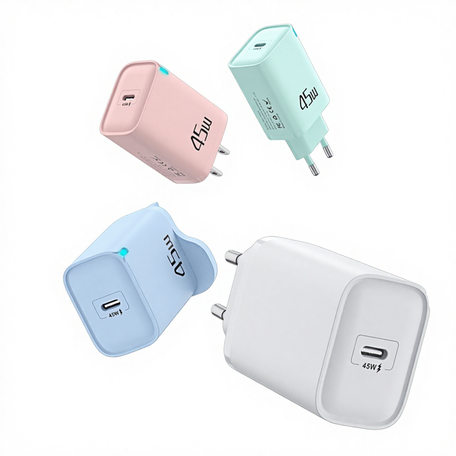 Wholesale Type-C Single-Port Charger Dragon Card-1PD PD45W QC3.0 Fast Charging Head with 5V/9V/12V Output for Mobile Phone