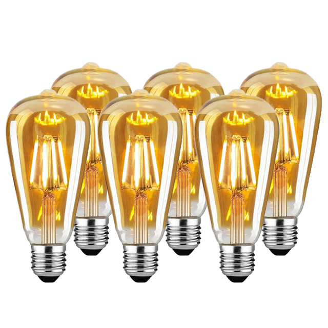 E27/E26 Vintage LED Filament Bulb 10W/8W/4W Edison Glass 3000K-6500K CE Certified Residential Dimmable Candle Lights 2-Year