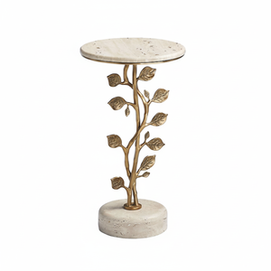 Mesa de bebidas dorada/mesa de centro natural dorada/mármol moderno natural muebles de bar para el hogar - Product Image 1