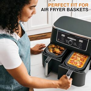 Revêtement en verre pour <span class=keywords><strong>friteuse</strong></span> à <span class=keywords><strong>air</strong></span>, silicone réutilisable <span class=keywords><strong>avec</strong></span> anneau en silicone amovible, sans BPA, résistant à la chaleur, compatible lave-vaisselle pour <span class=keywords><strong>Ninja</strong></span> - Product Image 5