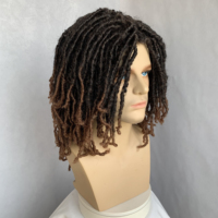 Perruque courte tressée pour jeunes hommes, style afro dreadlocks, en fibre synthétique, superposée, respirante, fausses locks bouclées, résistante à la chaleur, au crochet
