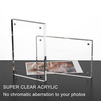 Cadre photo transparent sans cadre à double face magnétique en acrylique 10+10MM, sur pied, personnalisé, pour bureau, Jinda
