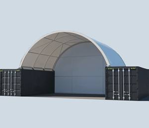 W66'xl40' PVC không thấm nước Dome công nghiệp vận chuyển mạnh mẽ container nơi trú ẩn lưu trữ Lều thép nơi trú ẩn cho container nhà - Product Image 1