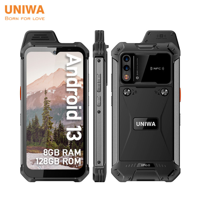 UNIWA W999 6.3 Inch Rugged Mobile Phone Android 128GB Removable Battery NFC Waterproof Smart Phone
