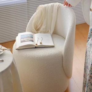 Tabouret de <span class=keywords><strong>coiffeuse</strong></span> moderne nordique, <span class=keywords><strong>chaise</strong></span> de loisirs simple pour chambre à coucher avec dossier, rouge clair, pour table de maquillage <span class=keywords><strong>et</strong></span> dressing - Product Image 5