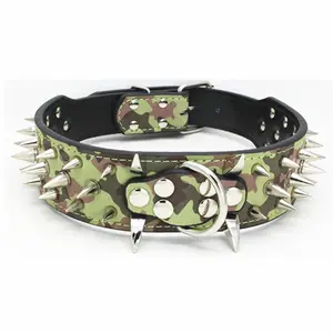 Benutzer definierte Luxus Sicherheit verstellbare Nieten Spiked Leder Hunde halsband Designer PU Haustier Halsband mit Niet Durable Spiked Hunde halsband