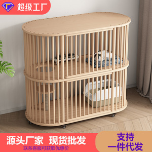 บ้านแมวไม้จริงสองชั้น บ้านแมวอเนกประสงค์ เฟอร์นิเจอร์สำหรับแมวขนาดกลาง - Product Image 4