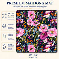 Tapis de mahjong américain pour soirée de jeu en famille, tapis de jeu en néoprène imprimé sur mesure, pliable, portable, 84x84 cm, pour 4 joueurs