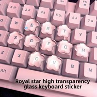 Protector de Teclado Transparente de Cristal para Uñas Largas, con Diseños de Corazón, Pata, Gato, Redondo, para Manicura, Adhesivo para Teclado Elevat