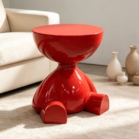 Table d'appoint de canapé moderne et minimaliste, table basse d'angle créative en fibre de verre à plateau plat pour petit appartement