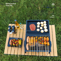Barbecue à charbon de bois portable gril de barbecue extérieur de table pour RV voyage Camping pique-niques Patios arrière-cours plages