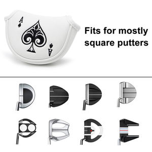 Poker a <b>Golf</b> Putter <b>Cover</b> OEM <b>Golf</b> Club <b>Head</b> <b>Covers</b> for Putter PU Leather Mallet Putter Headcover with Magnetic for Men/Women - Product Image 2