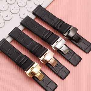 <span class=keywords><strong>Bracelet</strong></span> en <span class=keywords><strong>cuir</strong></span> confortable et durable à motif crocodile et bambou avec fermoir papillon intégral pour montres connectées - Product Image 3
