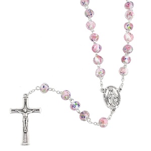 Perline di vetro fatte <span class=keywords><strong>a</strong></span> <span class=keywords><strong>mano</strong></span> rosario con fiore di rosario da 8mm - Product Image 5